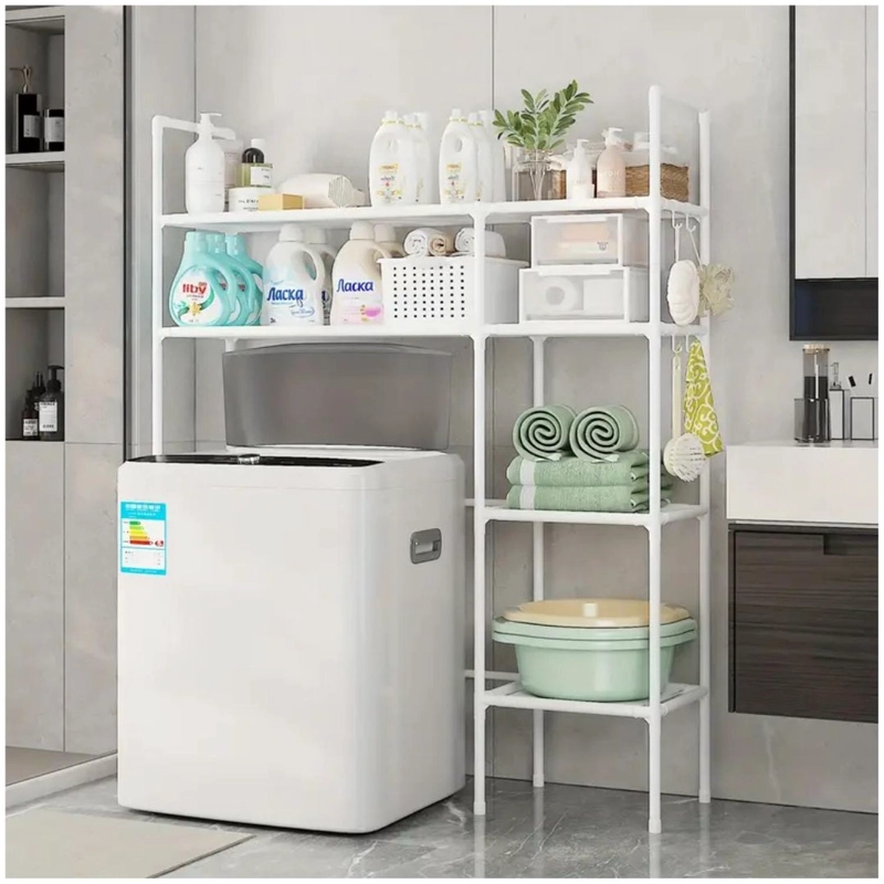 ESTANTE ORGANIZADOR MULTIUSOS PARA LAVADORA BAÑO 2 NIVELES 2 CUERPOS 138X106X25CM TAMAÑO M - 1