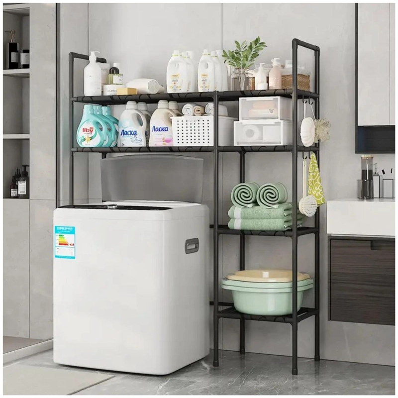 ESTANTE ORGANIZADOR MULTIUSOS PARA LAVADORA BAÑO 2 NIVELES 2 CUERPOS 138X106X25CM TAMAÑO M - 1