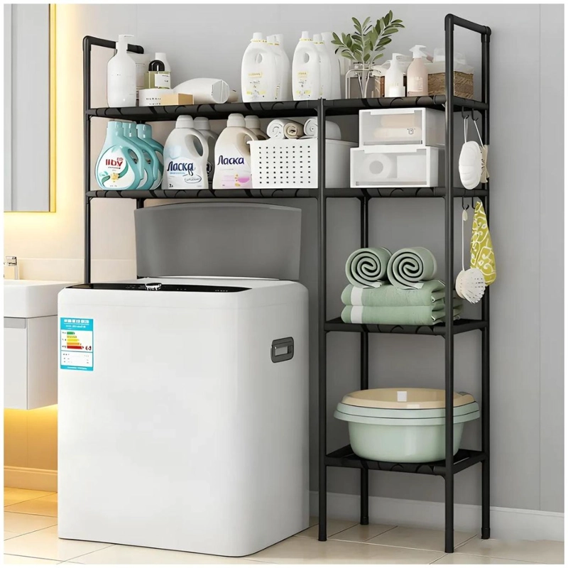 ESTANTE ORGANIZADOR MULTIUSOS PARA LAVADORA BAÑO 2 NIVELES 2 CUERPOS 138X106X25CM TAMAÑO M - 2