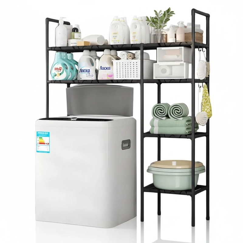 ESTANTE ORGANIZADOR MULTIUSOS PARA LAVADORA BAÑO 2 NIVELES 2 CUERPOS 138X106X25CM TAMAÑO M - 5