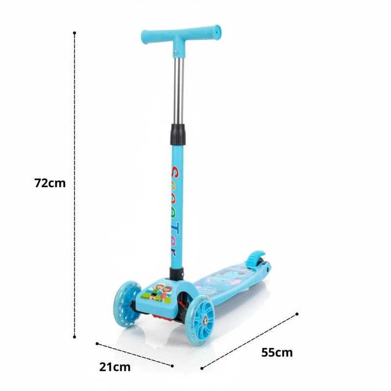 SCOOTER INFANTIL PLEGABLE PARA NIÑAS Y NIÑOS CON LUCES LED TAMAÑO M - 1