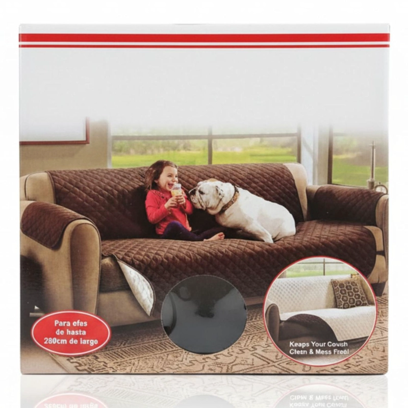 FORRO COBERTOR DE SOFÁ 280CM REVERSIBLE LAVABLE PROTECCIÓN PARA MASCOTAS - 6