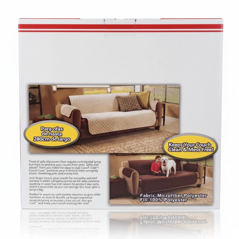 FORRO COBERTOR DE SOFÁ 280CM REVERSIBLE LAVABLE PROTECCIÓN PARA MASCOTAS - 8