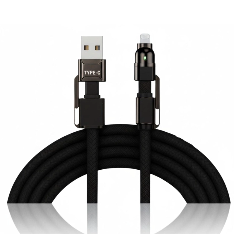 CABLE CARGA RÁPIDA Y DATOS BL-44 DE 100W 4 EN 1 USB + TIPO C +LIGHTNING - 2