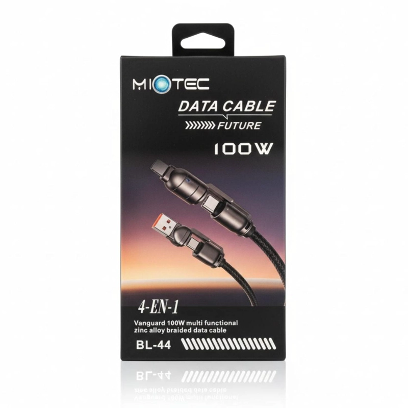 CABLE CARGA RÁPIDA Y DATOS BL-44 DE 100W 4 EN 1 USB + TIPO C +LIGHTNING - 4