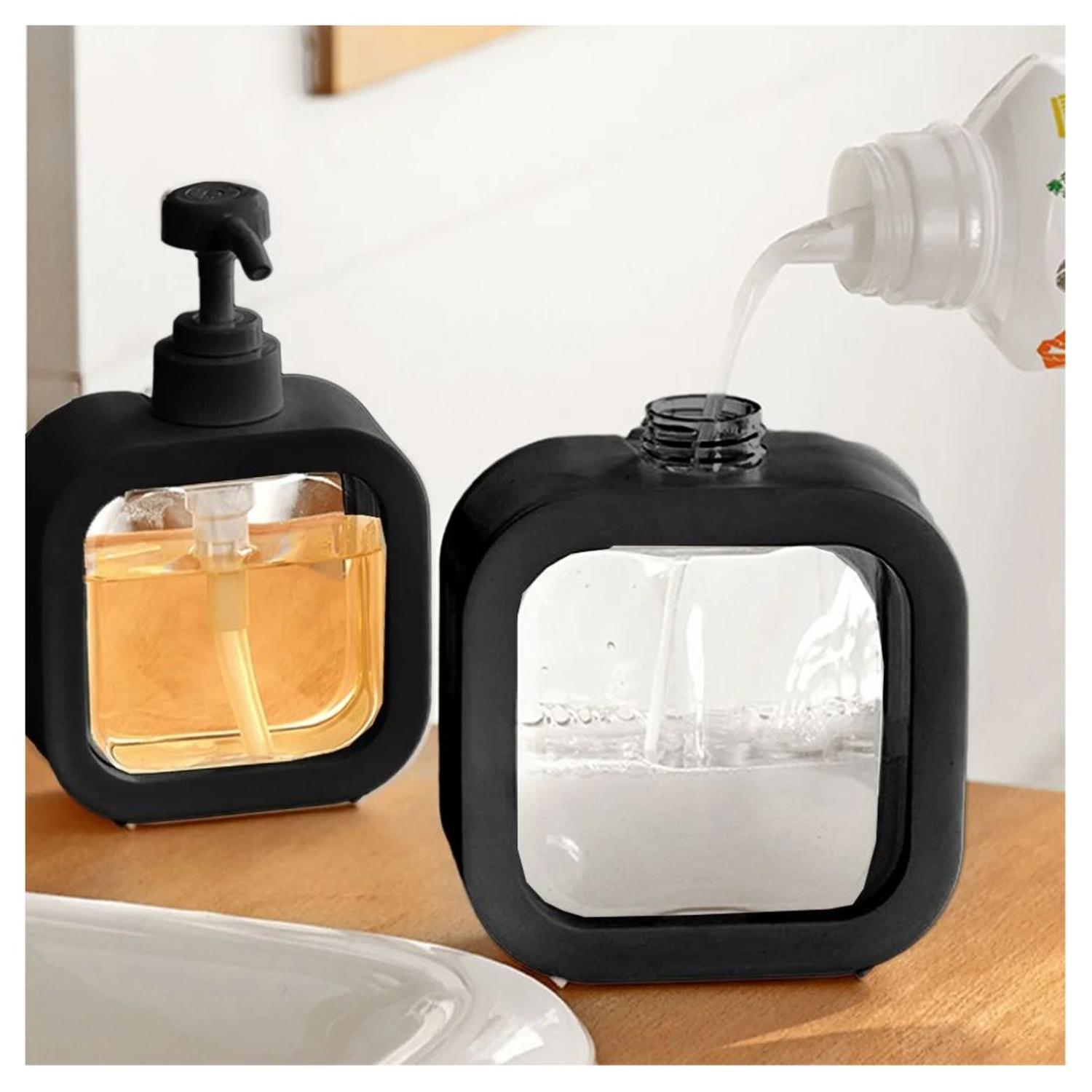 PACK X2 DISPENSADOR DE JABÓN LÍQUIDO CREMAS ESTILO MODERNO TAMAÑO M - 1