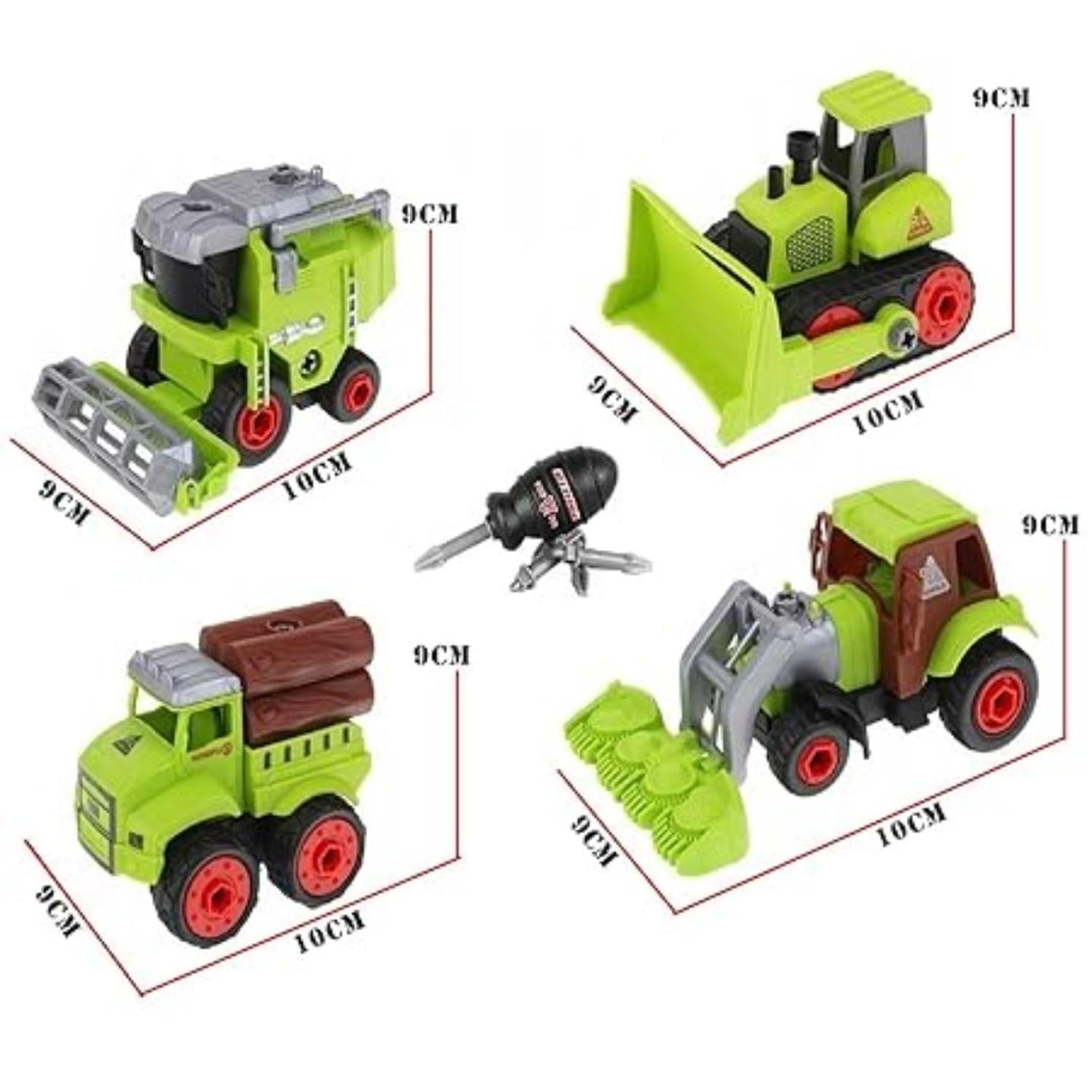 SET X4 VEHÍCULOS DE AGRICULTURA JUGUETE DIDÁCTICO DESARMABLE + DESARMADOR - 4