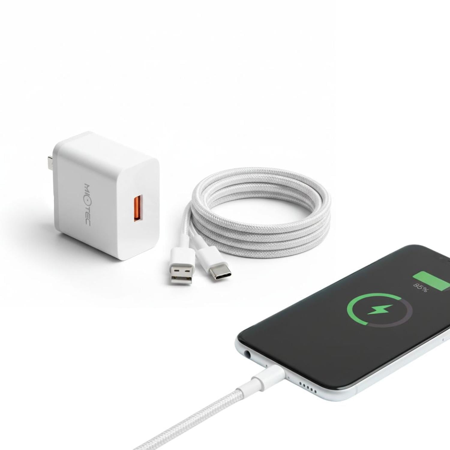CARGADOR CARGA RÁPIDA PARA CELULAR DE 30W CPB168 + CABLE USB TIPO C - 1