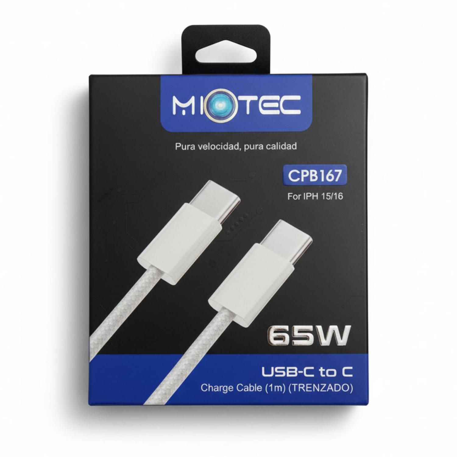 CABLE CARGA RÁPIDA Y DATOS PARA CELULAR CPB167 DE 65W TIPO C - 3