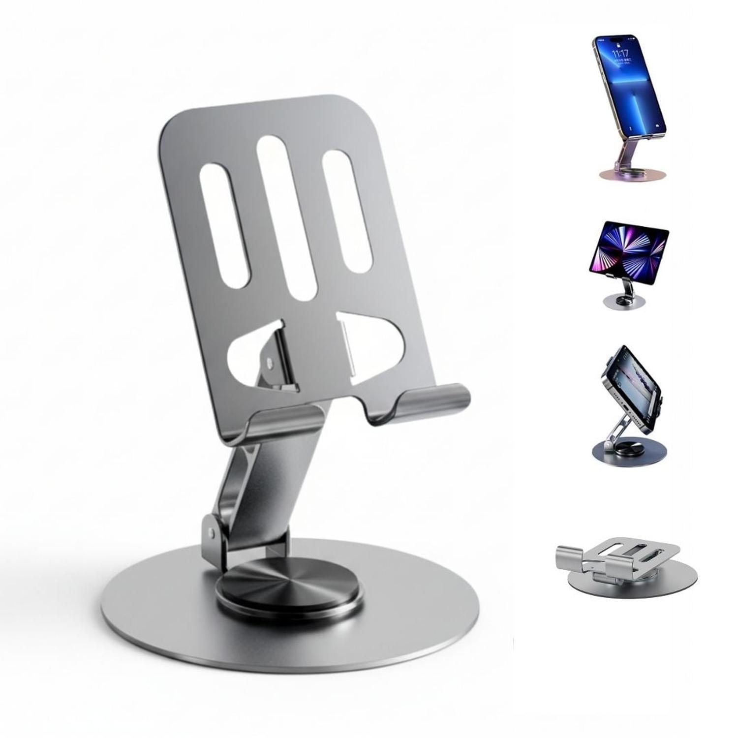 SOPORTE PARA CELULAR DE METAL 8562 AJUSTABLE PLEGABLE GIRATORIO 360° - 1