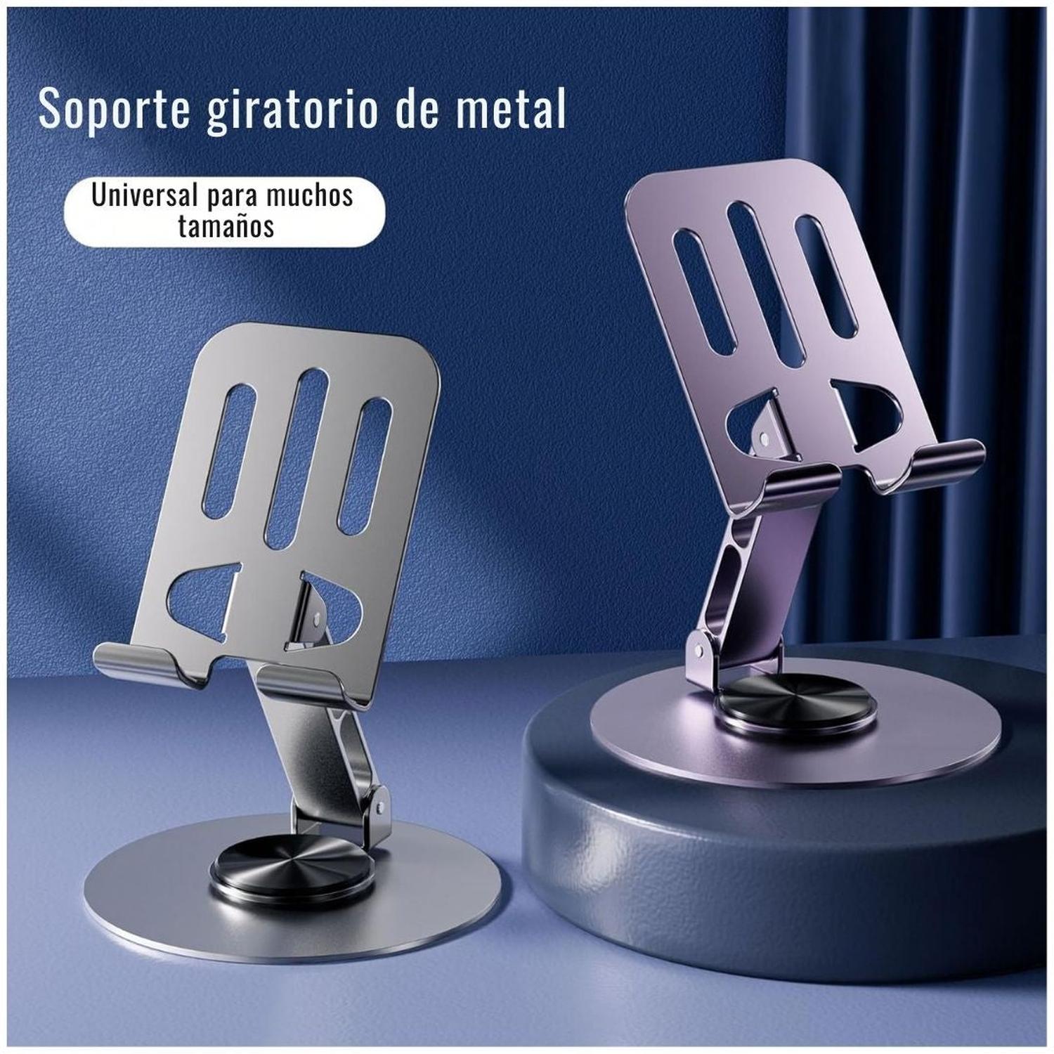 SOPORTE PARA CELULAR DE METAL 8562 AJUSTABLE PLEGABLE GIRATORIO 360° - 5