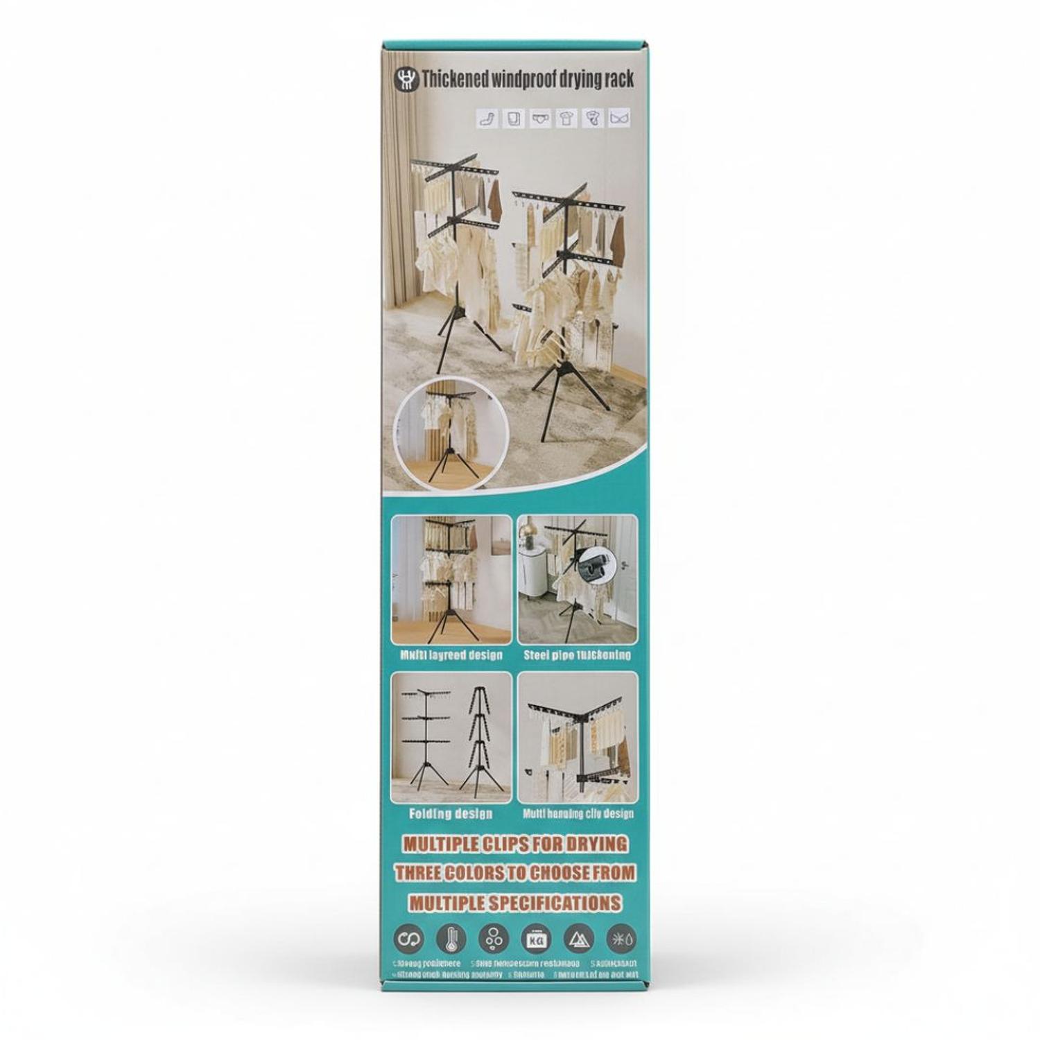 TENDEDERO DE ROPA VERTICAL 2 NIVELES PLEGABLE MULTIFUNCIONAL TAMAÑO M - 4