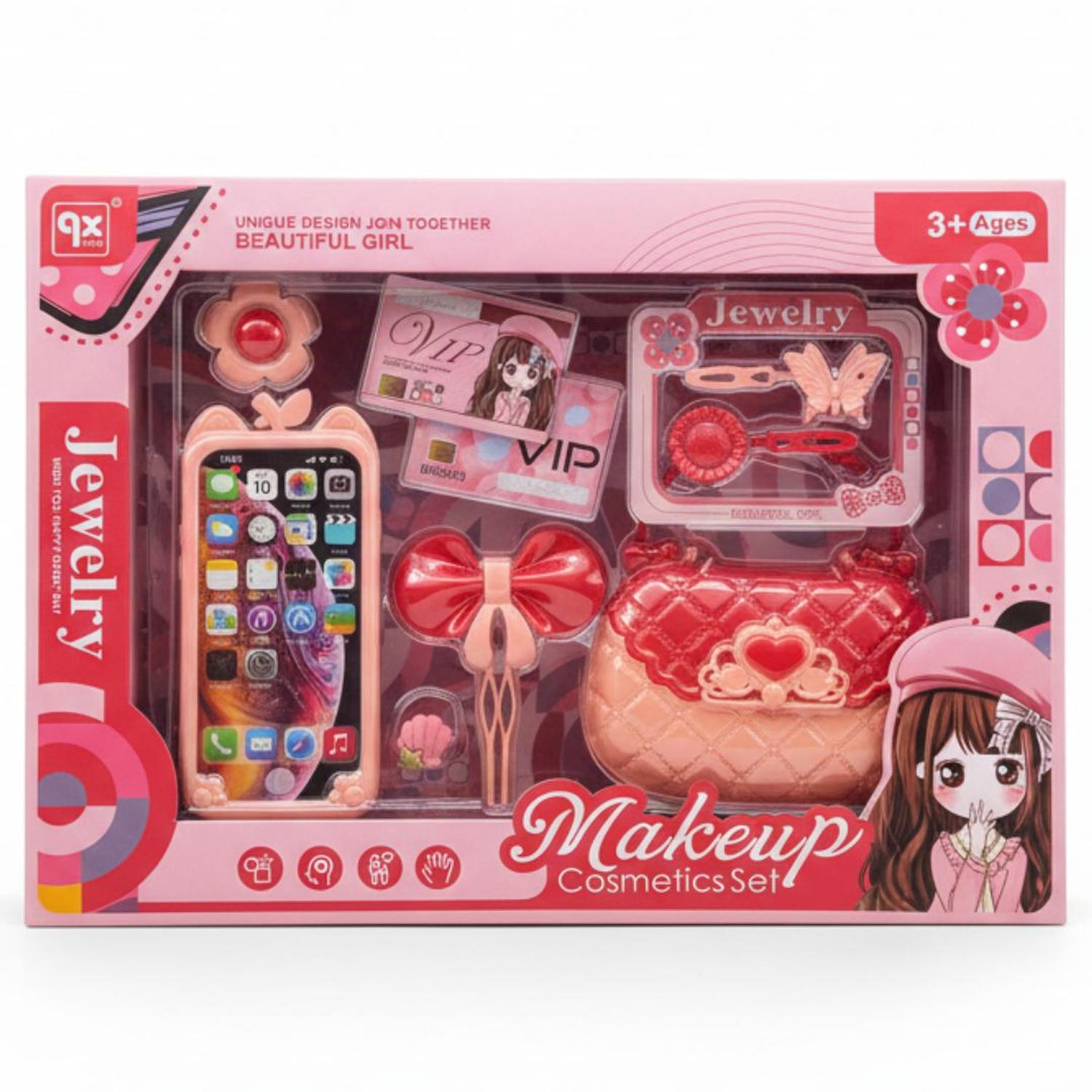 SET DE MAQUILLAJE Y ACCESORIOS JEWELRY JUGUETE COSMÉTICOS PARA NIÑAS - 3