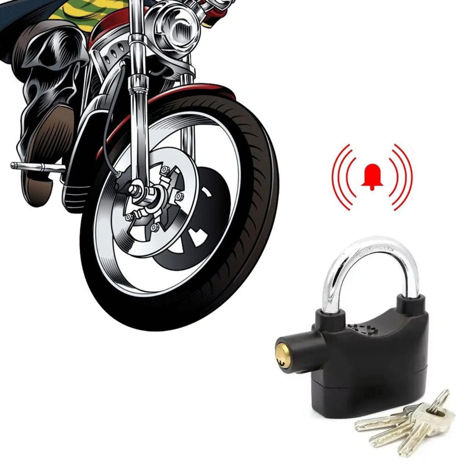 CANDADO DE SEGURIDAD CON ALARMA PARA MOTOS BICICLETAS PUERTAS 110DB - 2