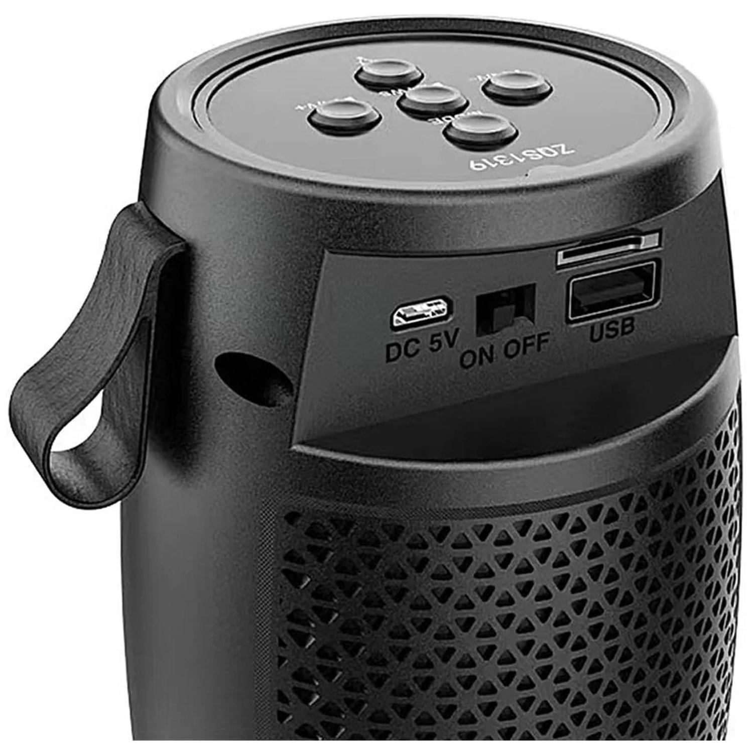 PARLANTE PORTÁTIL BLUETOOTH CON LUZ LED MULTICOLOR USB TARJETA TF Y RADIO FM 1201 - 2