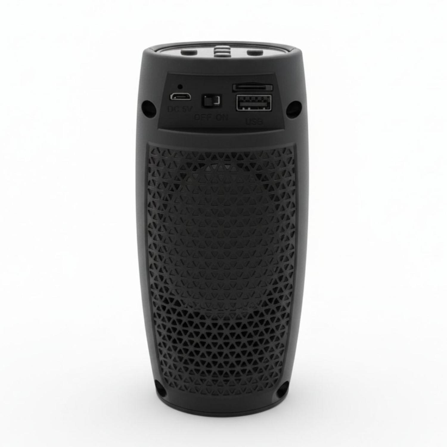 PARLANTE PORTÁTIL BLUETOOTH CON LUZ LED MULTICOLOR USB TARJETA TF Y RADIO FM 1201 - 4