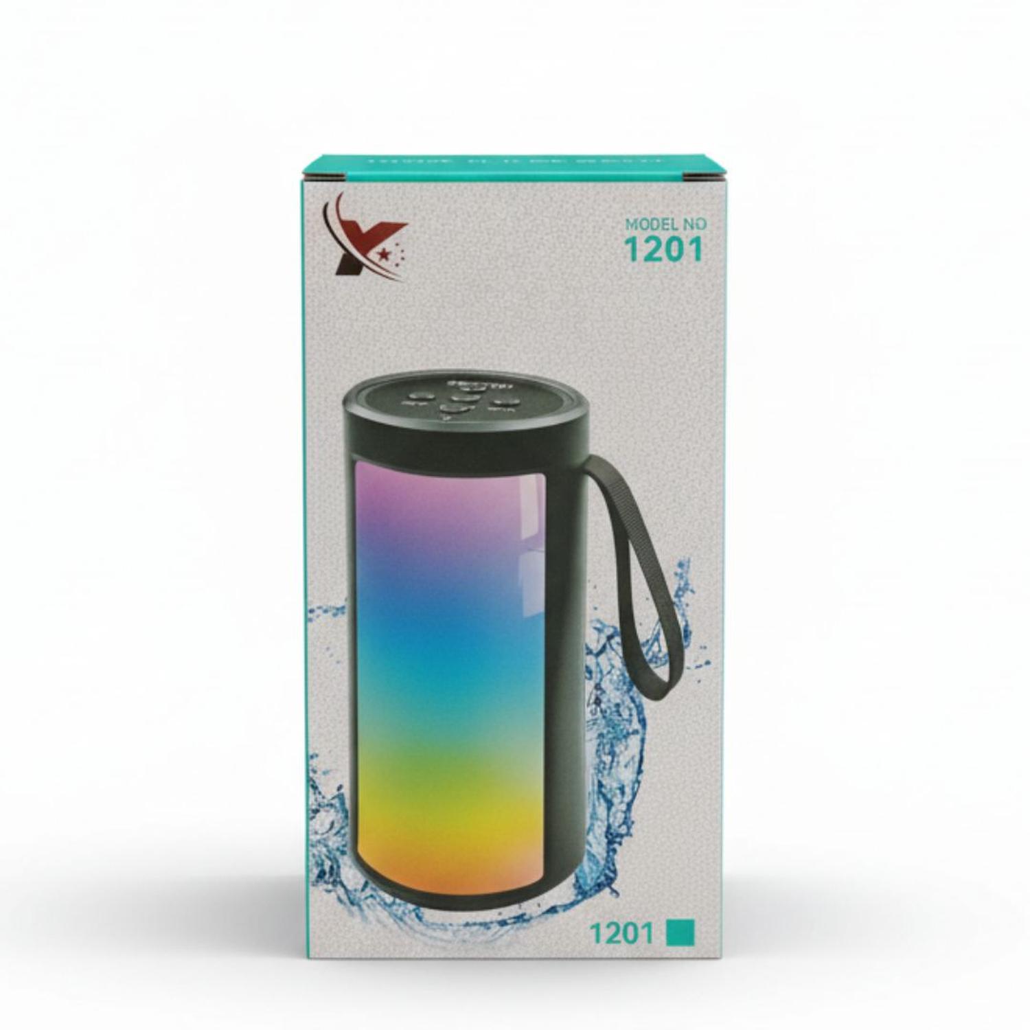 PARLANTE PORTÁTIL BLUETOOTH CON LUZ LED MULTICOLOR USB TARJETA TF Y RADIO FM 1201 - 7