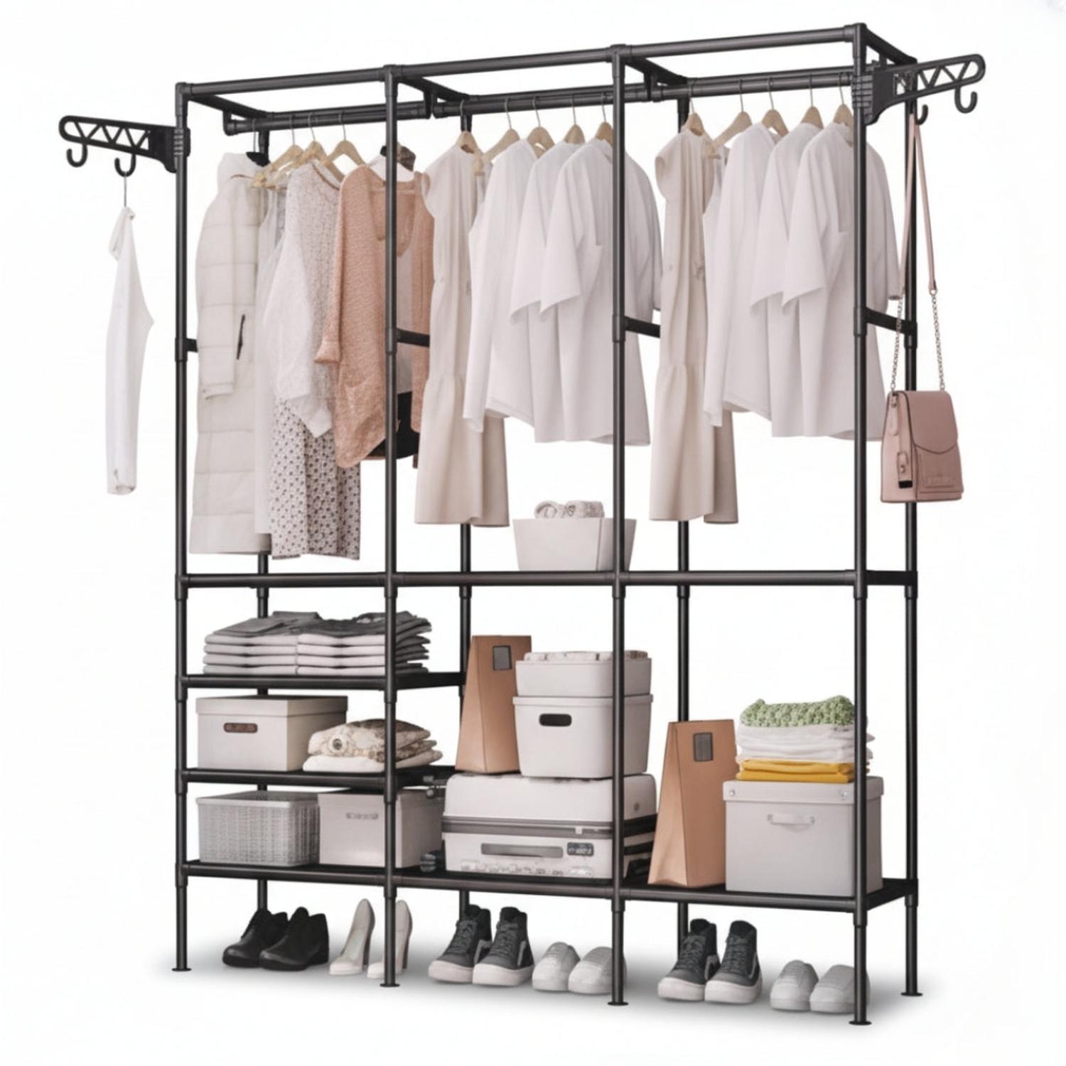 ROPERO COLGADOR ORGANIZADOR DE ROPA 3 CUERPOS 173X160X36CM TAMAÑO M - 3