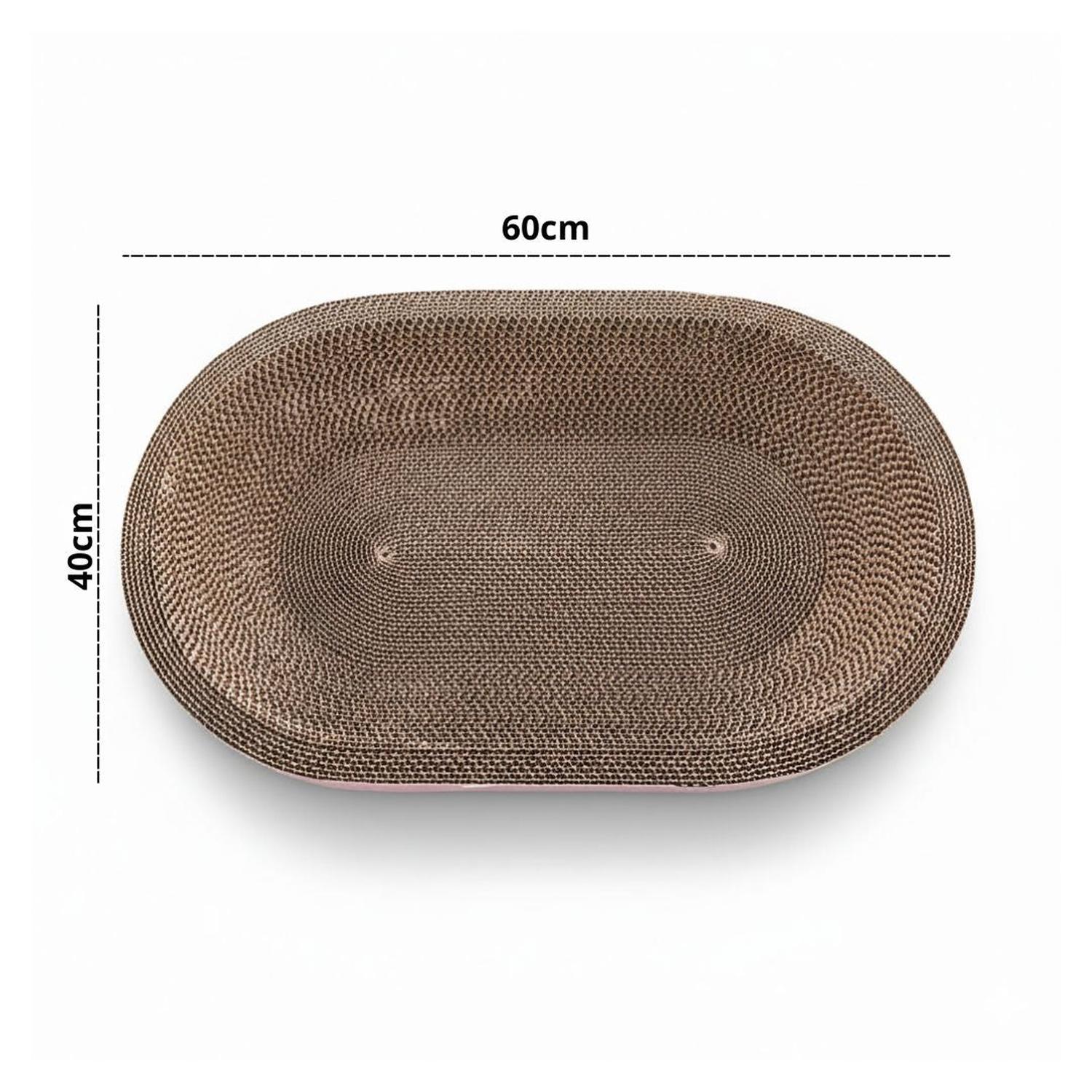 CAMA RASCADOR OVALADO PARA GATO CORRUGADO DE ALTA DENSIDAD 40X60CM - 8