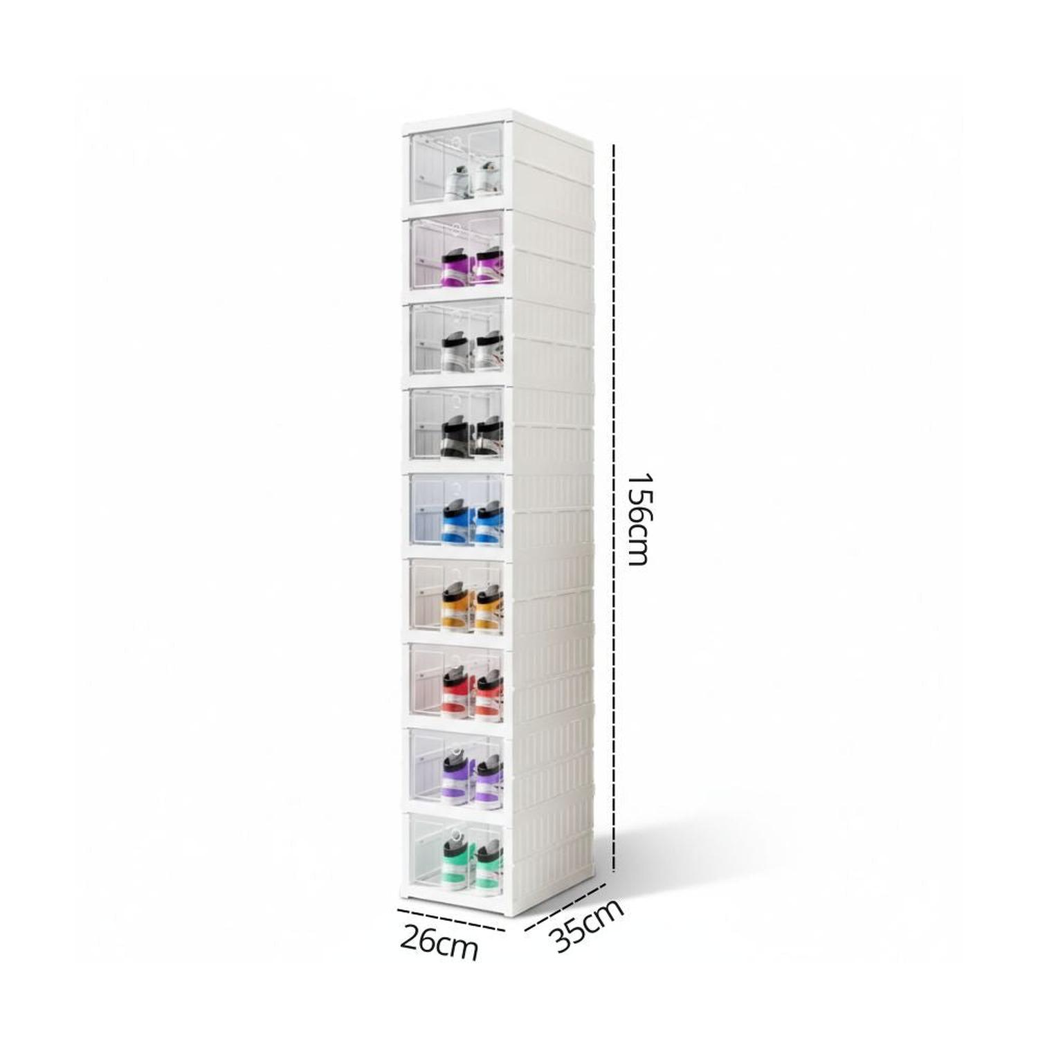 ORGANIZADOR ZAPATERA DE 9 NIVELES PARA 9 PARES PLEGABLE ACRÍLICO 156X26X35CM - 6