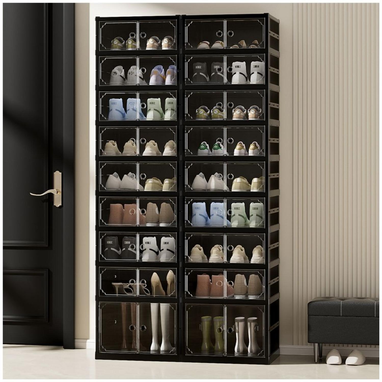 ORGANIZADOR ZAPATERA 9 NIVELES 18 PARES NEGRO PLEGABLE ACRÍLICO 170X44X35CM - 1
