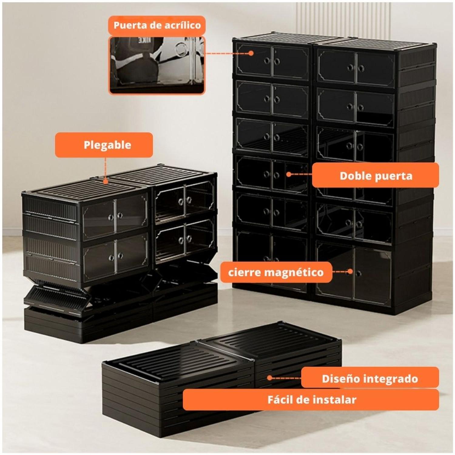 ORGANIZADOR ZAPATERA 9 NIVELES 18 PARES NEGRO PLEGABLE ACRÍLICO 170X44X35CM - 3