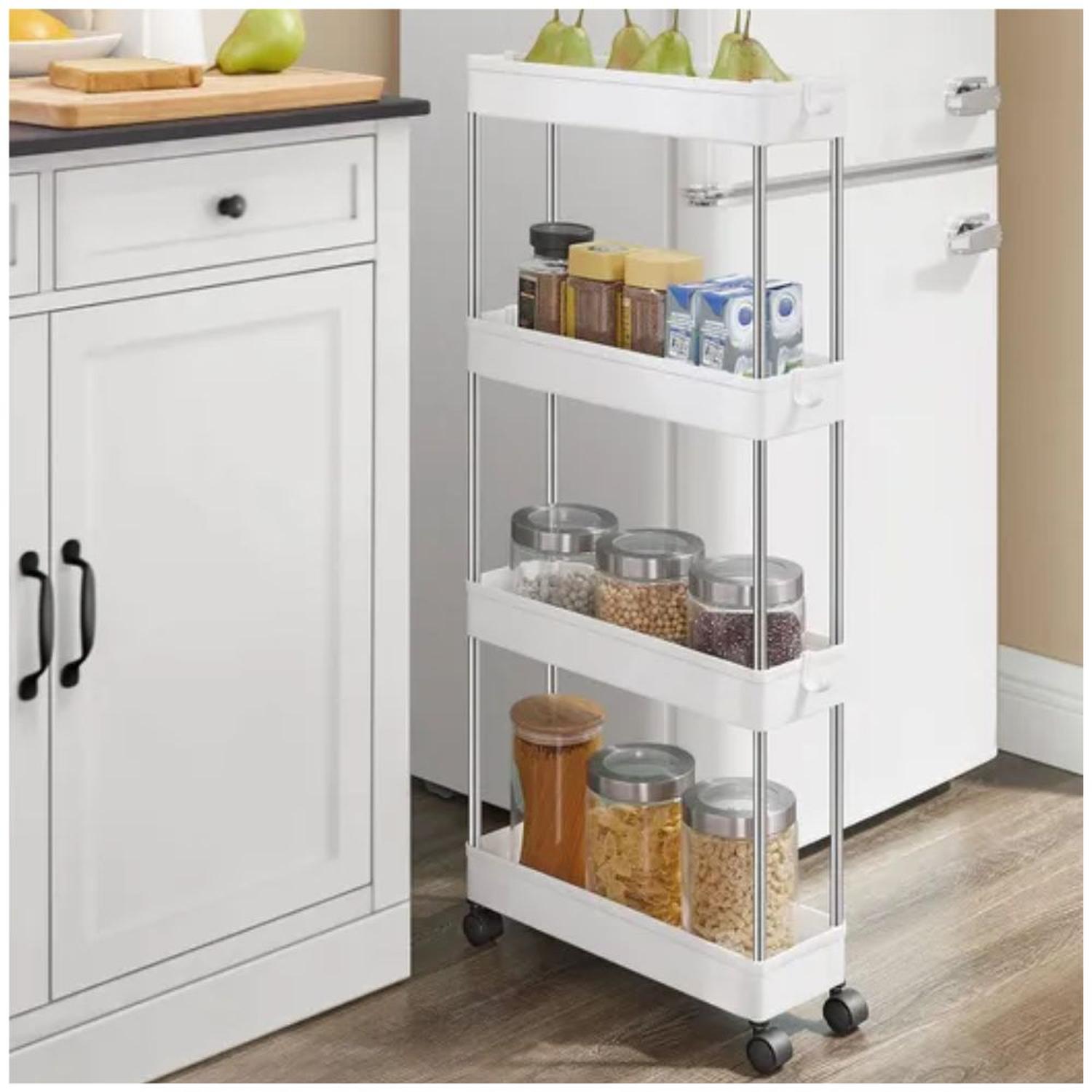 CARRITO ORGANIZADOR DE COCINA MULTIUSOS 4 NIVELES CON RUEDAS 84.5X34.5X12CM - 1