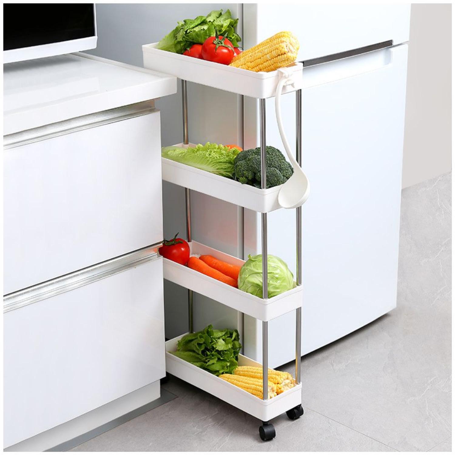 CARRITO ORGANIZADOR DE COCINA MULTIUSOS 4 NIVELES CON RUEDAS 84.5X34.5X12CM - 2