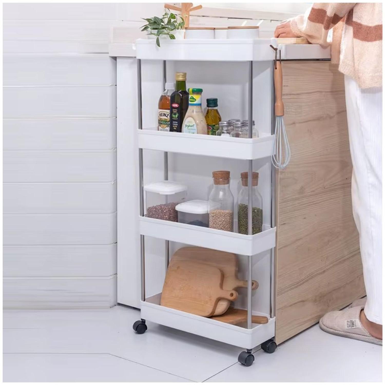 CARRITO ORGANIZADOR DE COCINA MULTIUSOS 4 NIVELES CON RUEDAS 84.5X34.5X12CM - 5