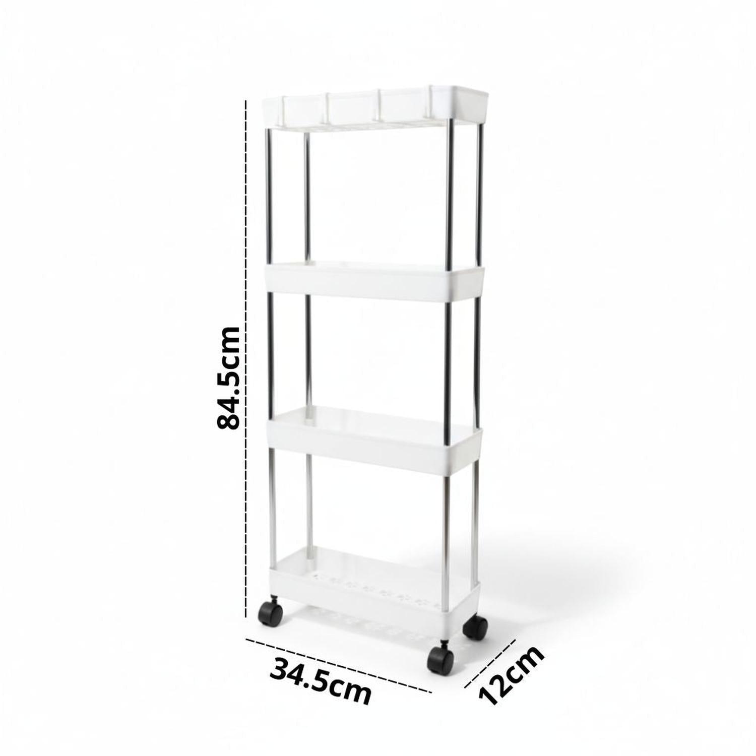 CARRITO ORGANIZADOR DE COCINA MULTIUSOS 4 NIVELES CON RUEDAS 84.5X34.5X12CM - 8