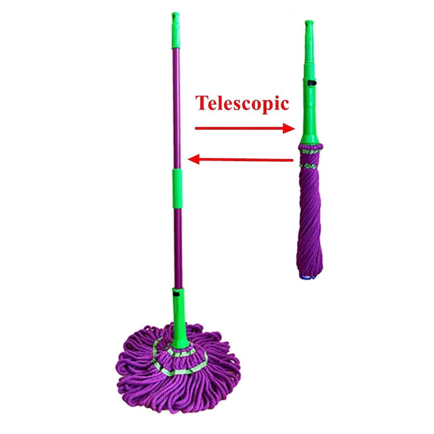 TRAPEADOR MÁGICO GIRATORIO DE MICROFIBRA SECADO RÁPIDO EXPRIME SIN CONTACTO CELESTE TAMAÑO M - 6