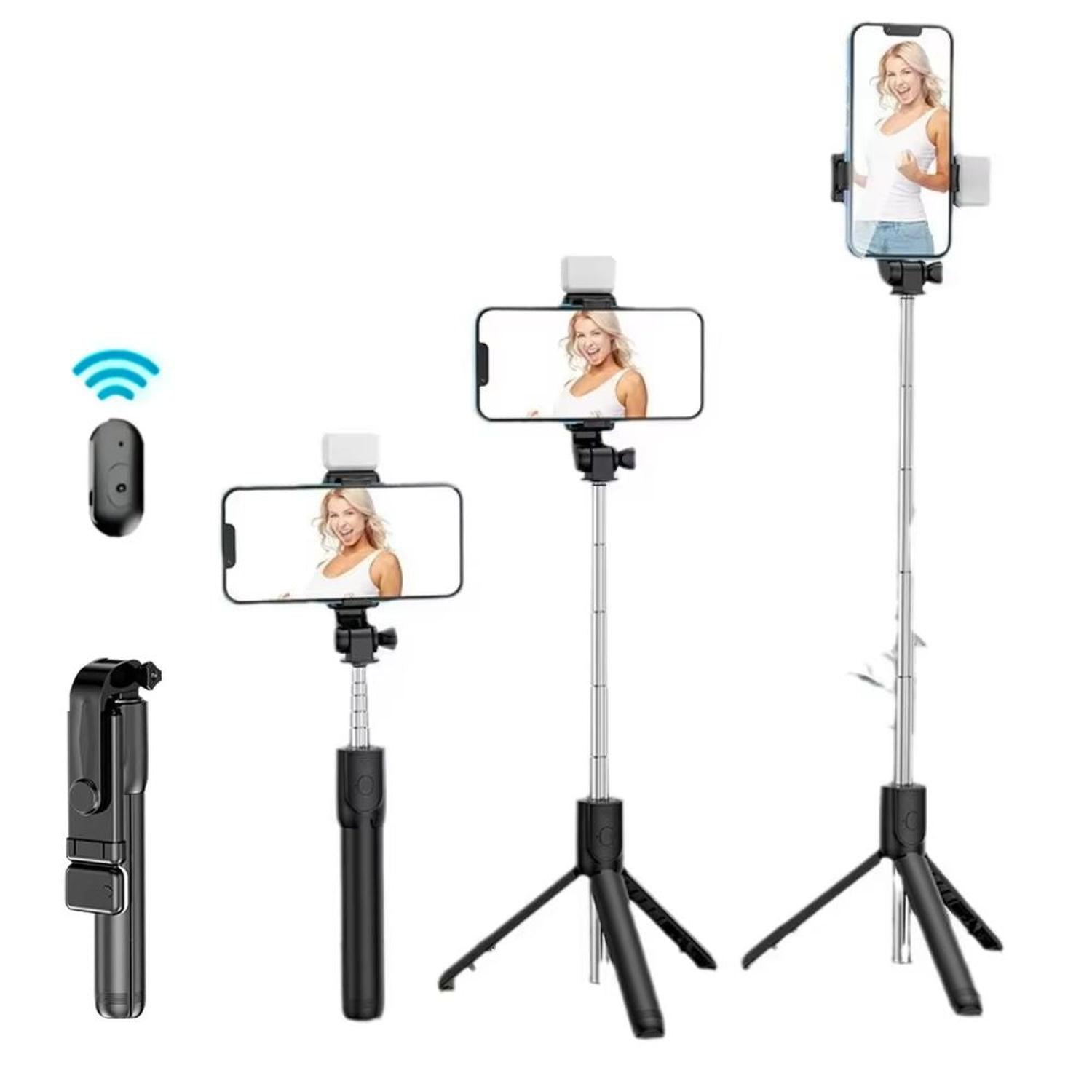 ESTABILIZADOR PALO SELFIE BLUETOOTH TRÍPODE CON SOPORTE PARA CELULAR R1S LUZ LED INTEGRADA - 4