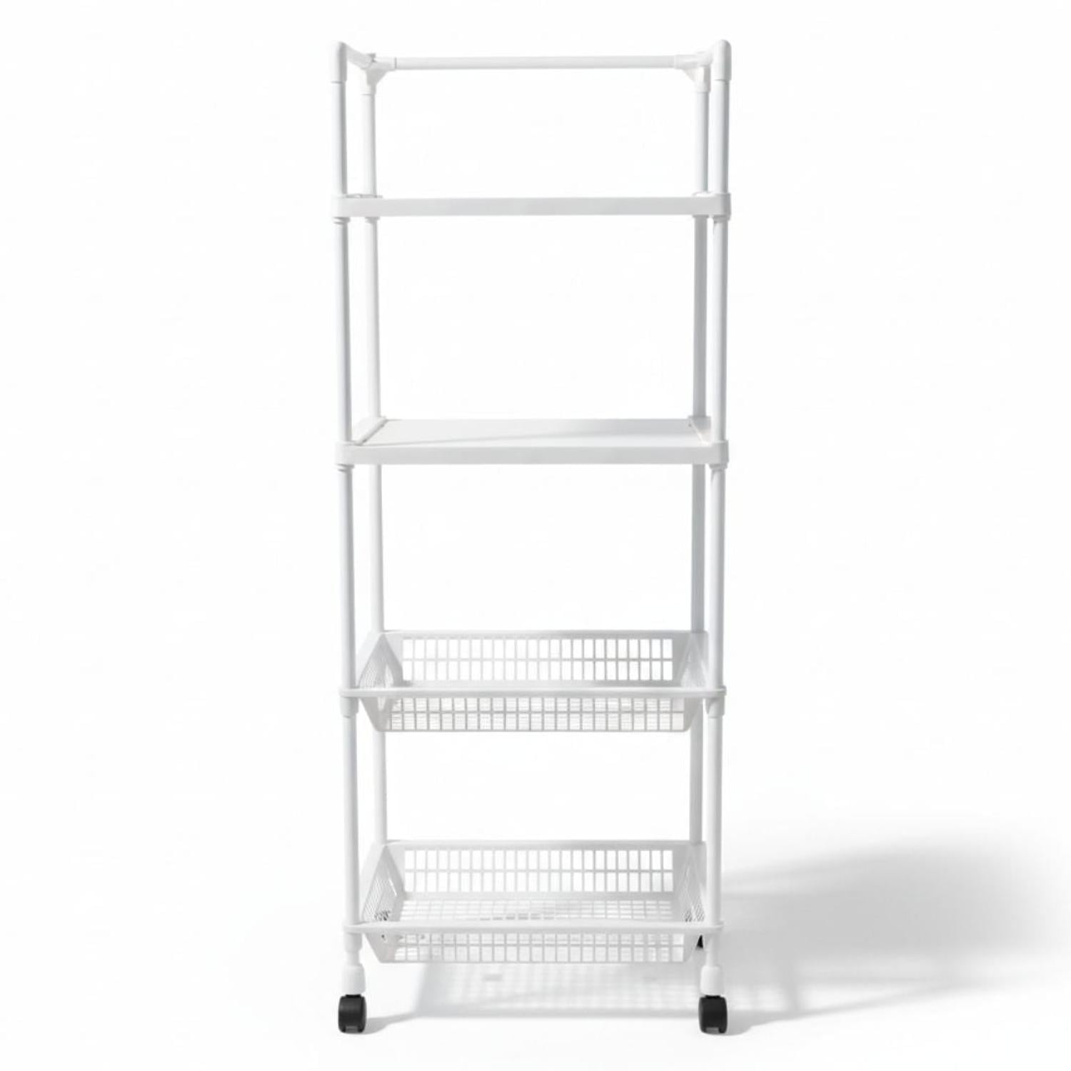 CARRITO ORGANIZADOR DE COCINA MULTIUSOS 4 NIVELES CON RUEDAS 123X49X35CM TAMAÑO M - 4