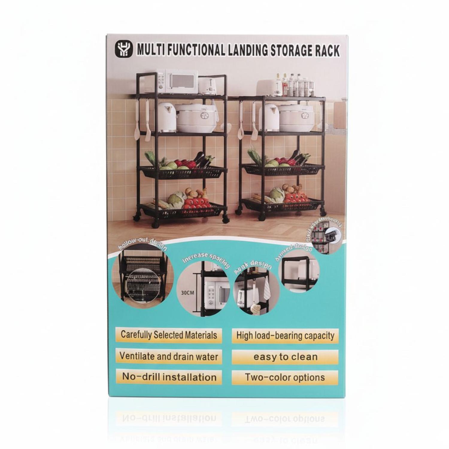 CARRITO ORGANIZADOR DE COCINA MULTIUSOS 4 NIVELES CON RUEDAS 123X49X35CM TAMAÑO M - 6