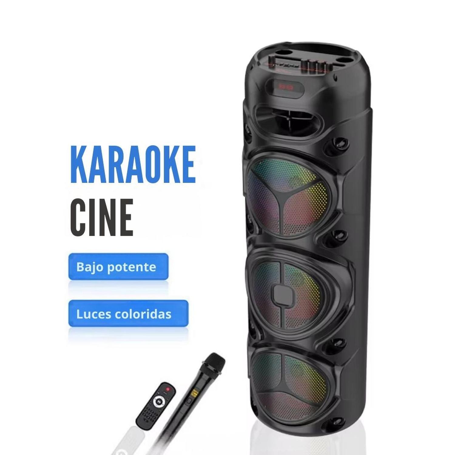 PARLANTE BLUETOOTH LUCES LED DE 60W CON TRIPLE PARLANTE DE 8' + MICRÓFONO + CONTROL - 7