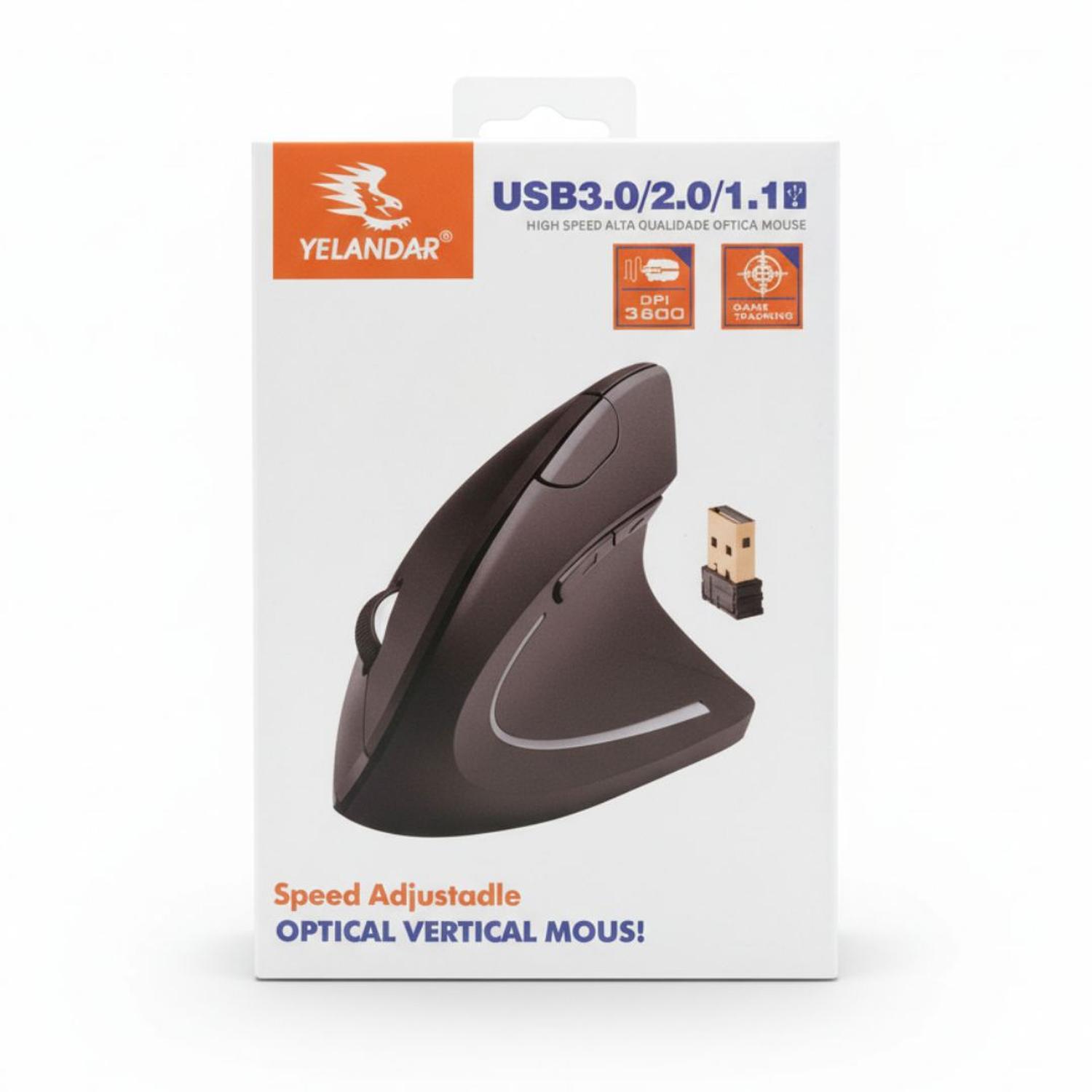 MOUSE VERTICAL ERGONÓMICO D5 INALÁMBRICO RECARGABLE CONECTIVIDAD USB 3.0 DPI 3600 - 4
