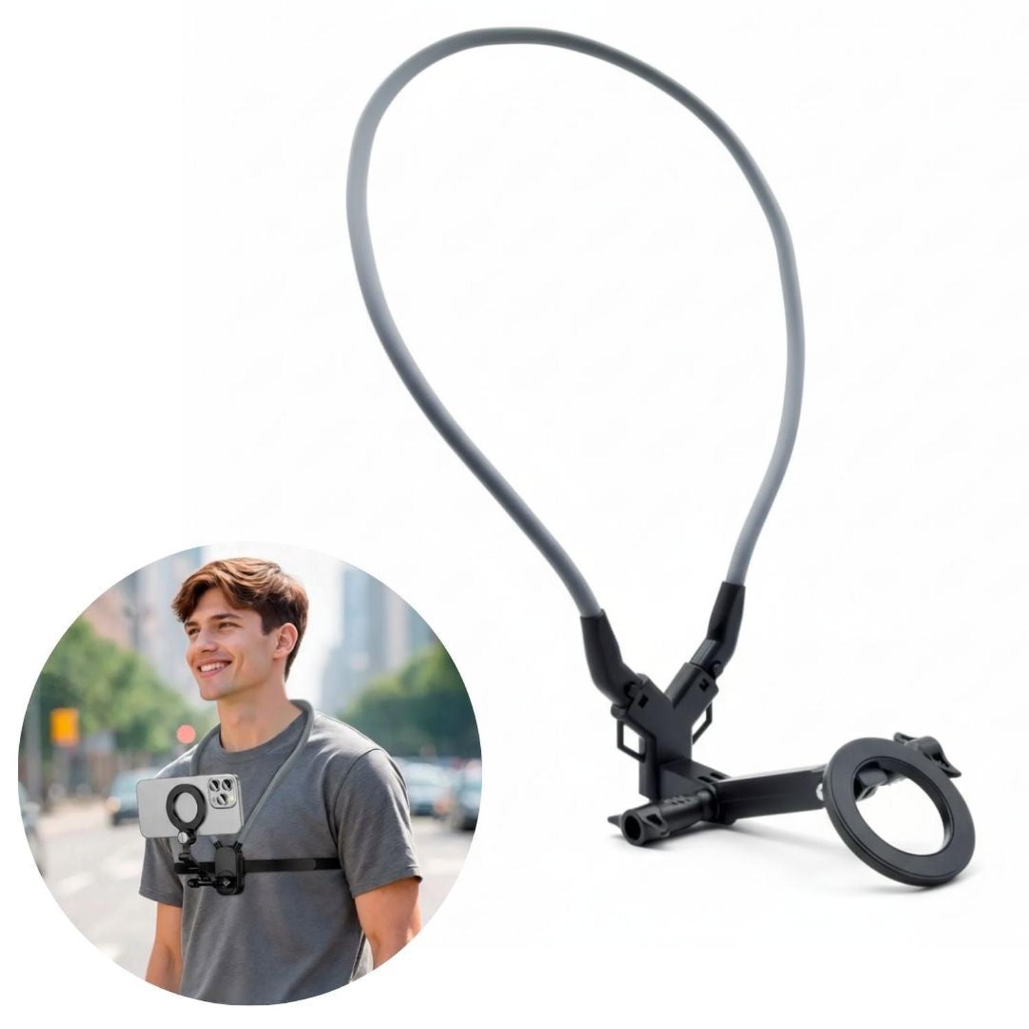 SOPORTE MAGNÉTICO DE CUELLO PARA CELULAR NECK HOLDER MOUNT CON ACCESORIOS - 1