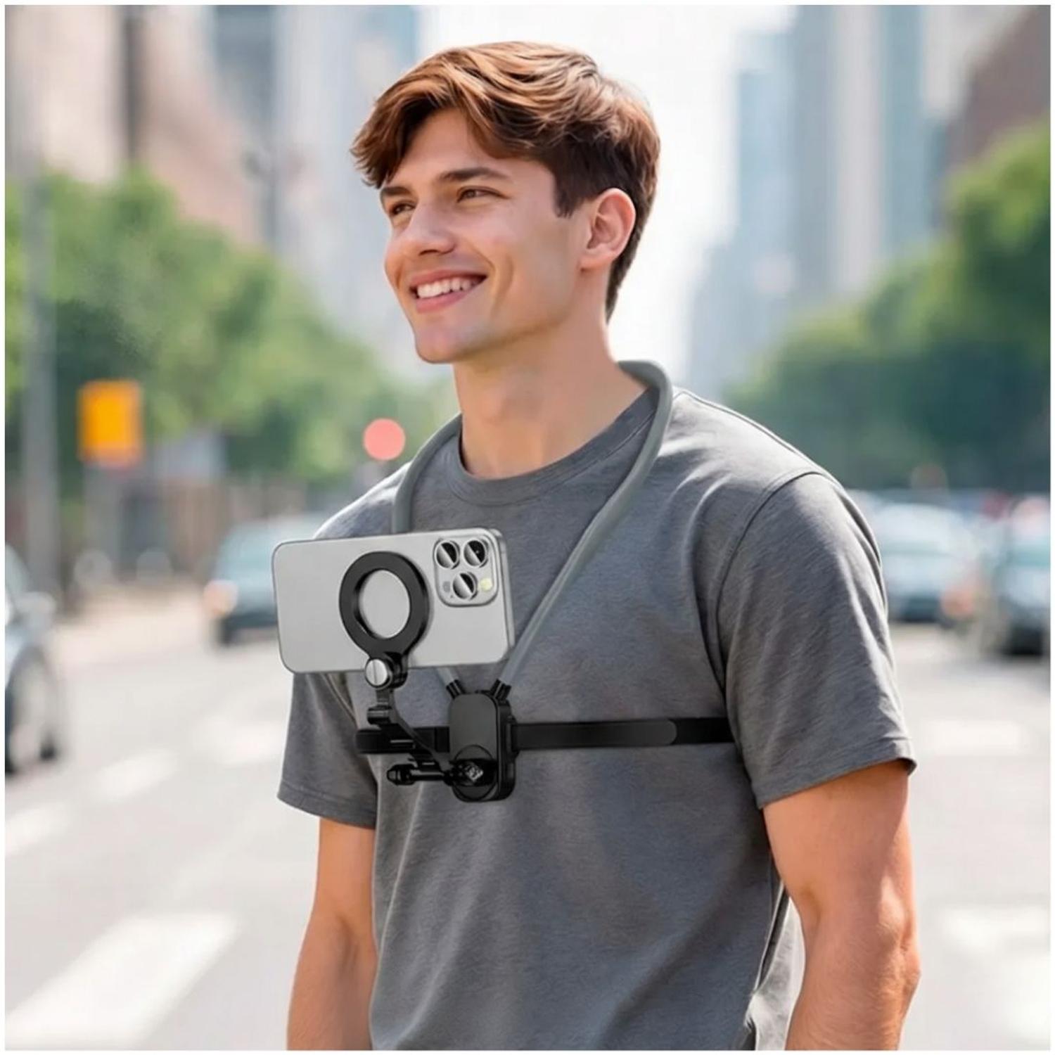SOPORTE MAGNÉTICO DE CUELLO PARA CELULAR NECK HOLDER MOUNT CON ACCESORIOS - 3