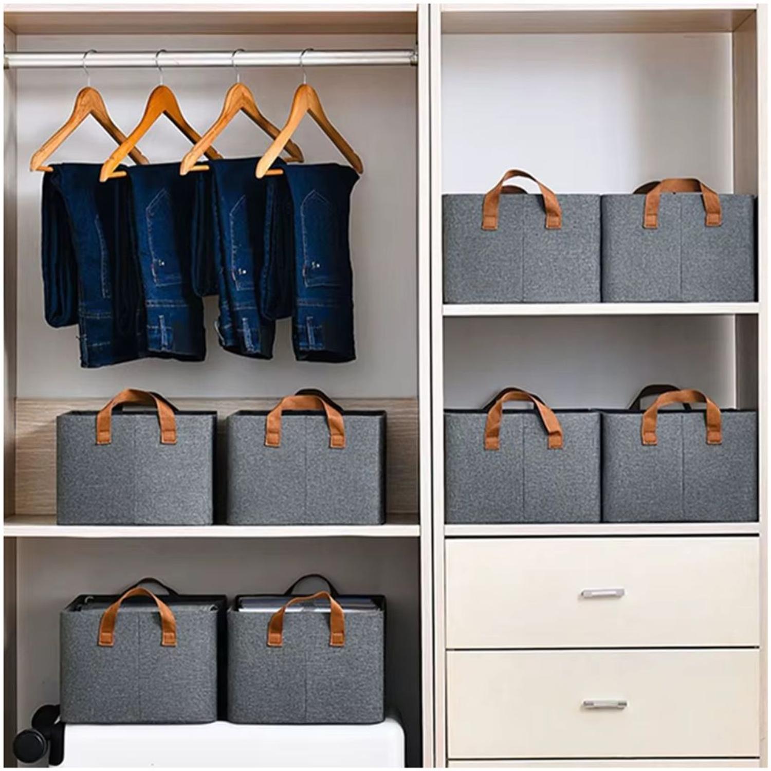 SET DE 4 CAJAS ORGANIZADORAS DE ROPA MULTIUSOS PLEGABLE CON TAPA - 4