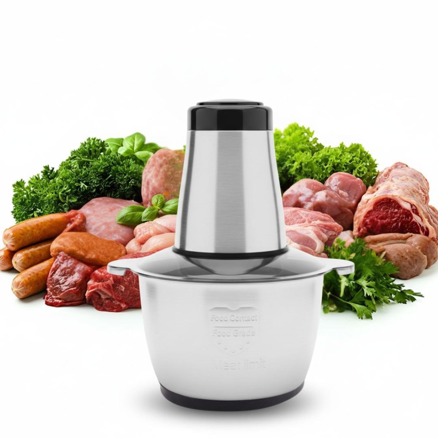PICADOR TRITURADOR MOLEDOR ELÉCTRICO DE CARNE VERDURAS ALIMENTOS MULTIUSOS 2L - 3