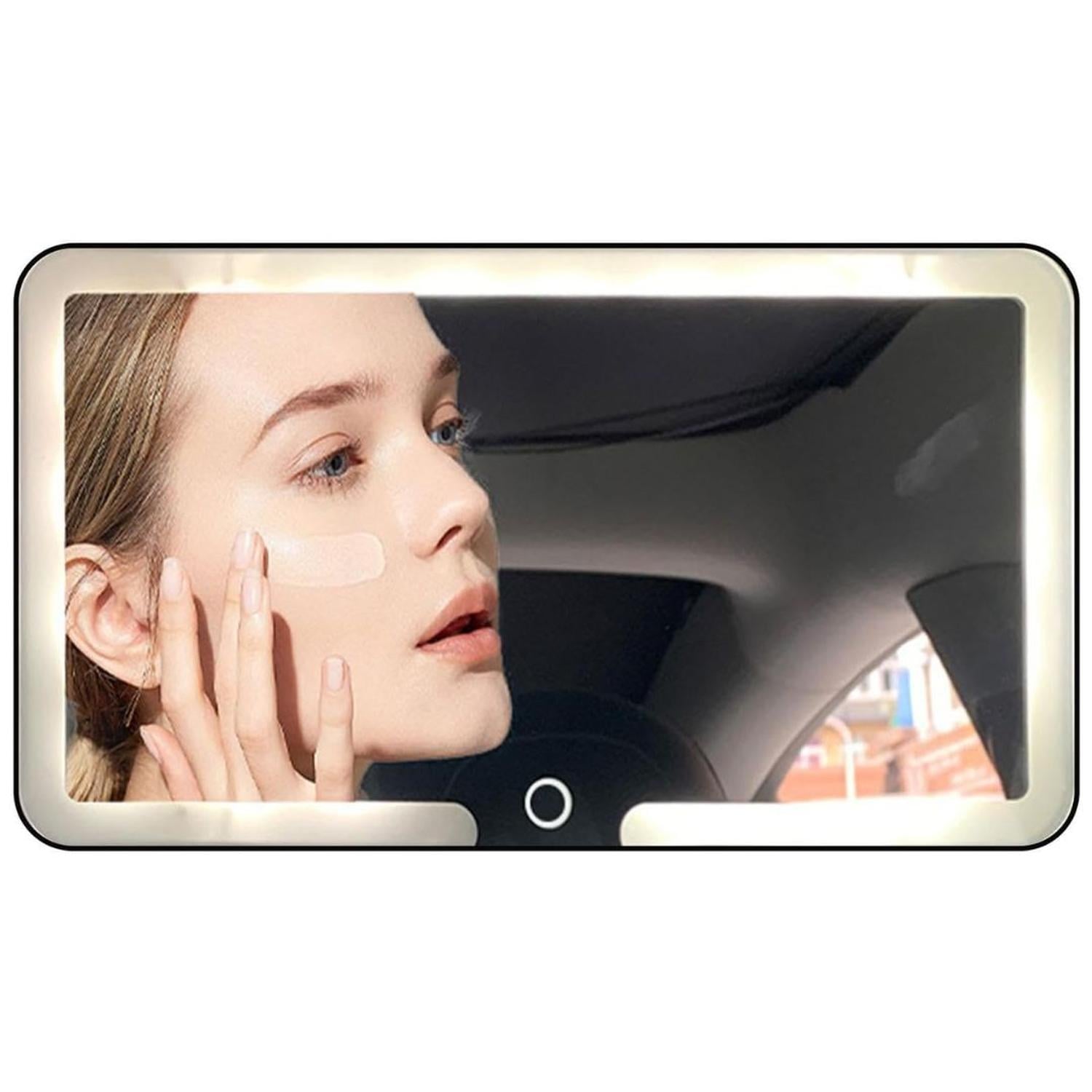 ESPEJO LED TÁCTIL PORTÁTIL PARA AUTO RECARGABLE 3 TONOS DE LUZ - 5