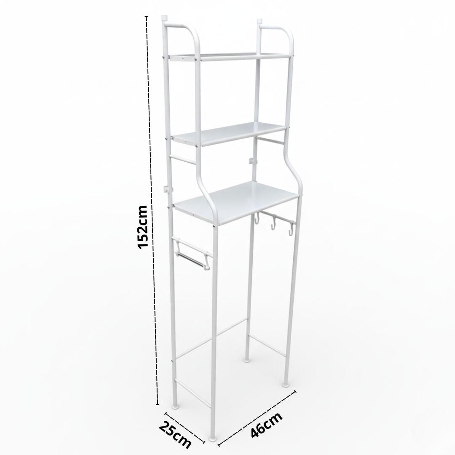 ESTANTE ORGANIZADOR DE BAÑO SOBRE INODORO MULTIUSOS 3 NIVELES 152X46X25CM - 8