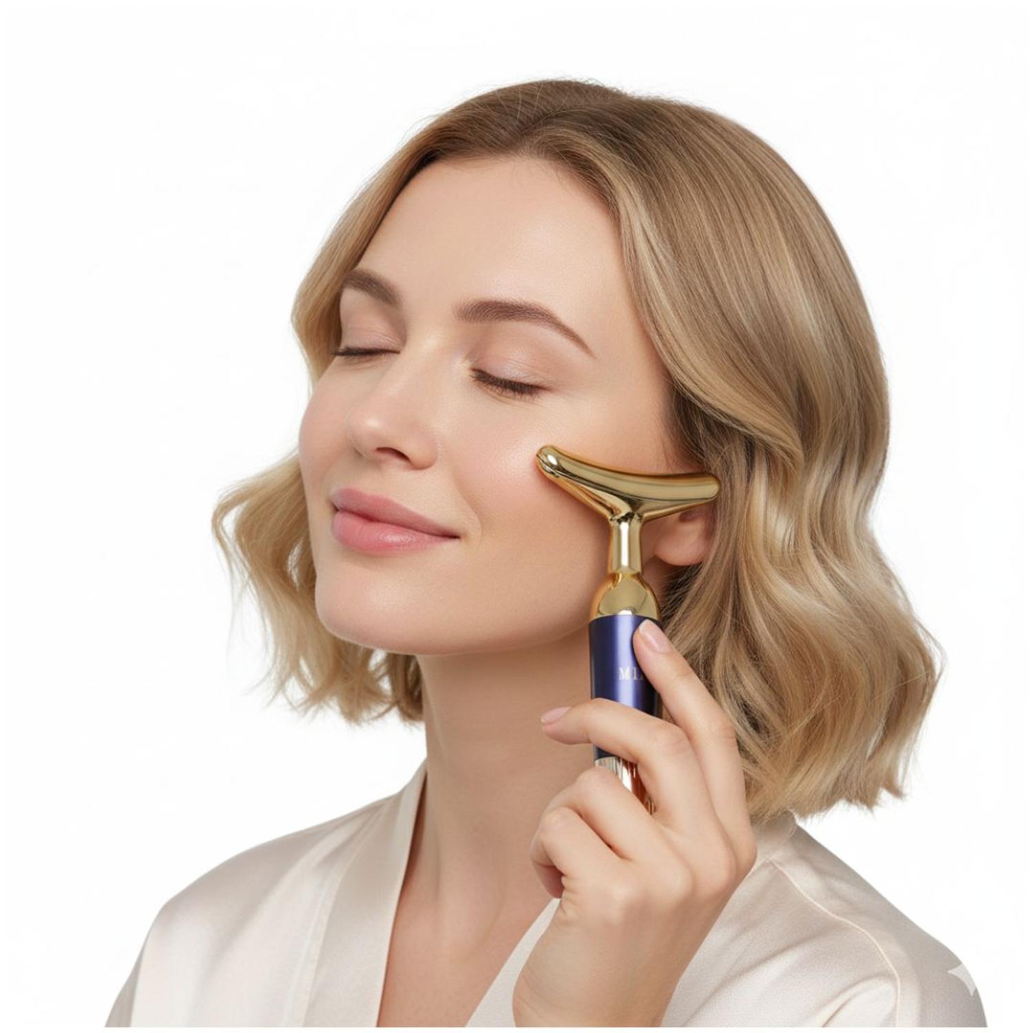 MASAJEADOR FACIAL ELÉCTRICO MEDIA LUNA ESTIRAMIENTO ROSTRO Y CUELLO MGE-018 TAMAÑO M - 3