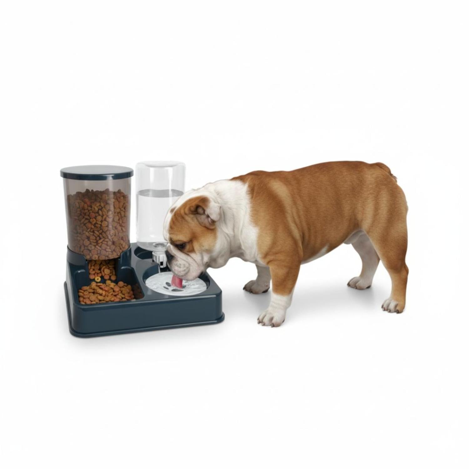COMEDERO Y BEBEDERO PARA MASCOTAS 2 EN 1 CON DOBLE DISPENSADOR AGUA Y COMIDA PERROS GATOS TAMAÑO M - 1