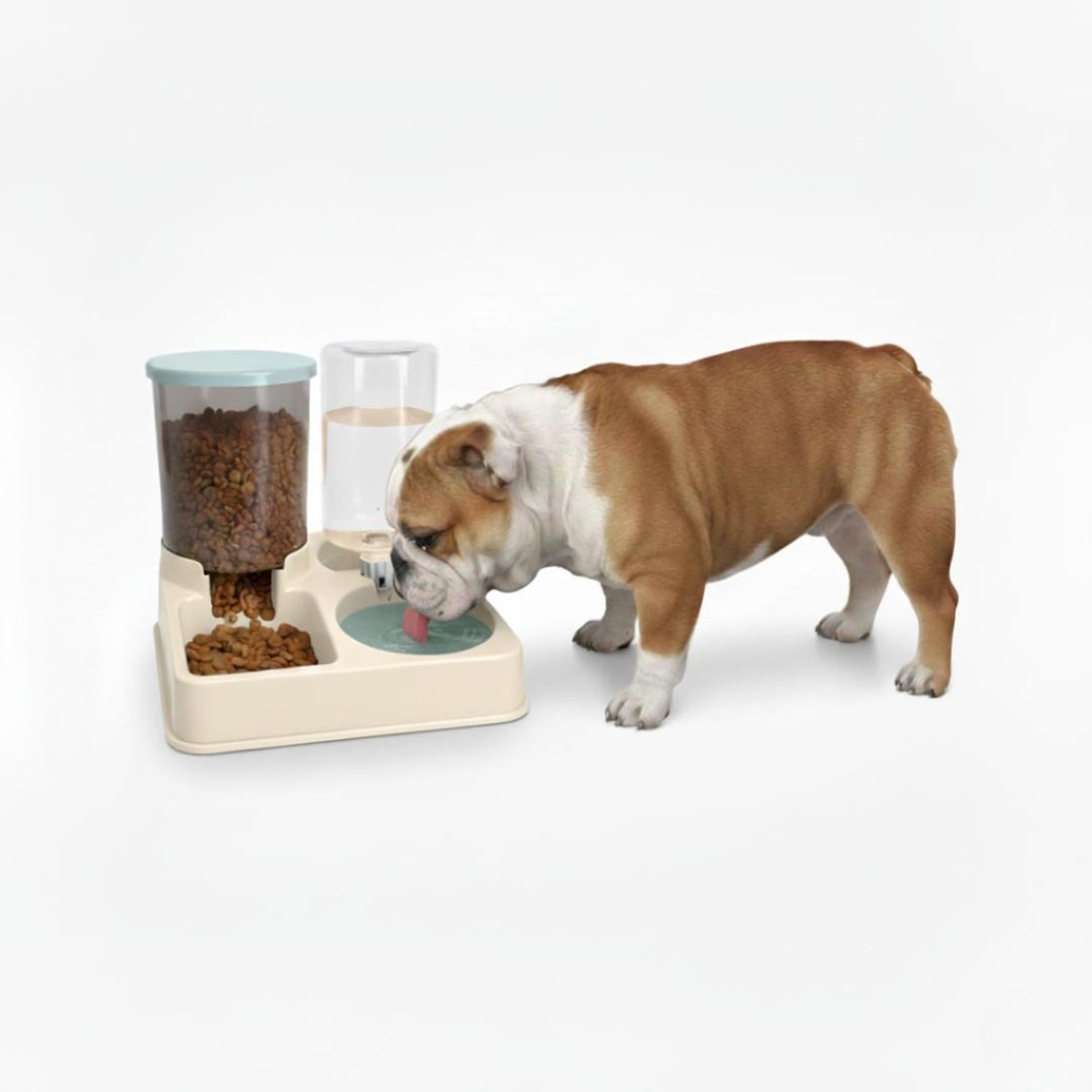 COMEDERO Y BEBEDERO PARA MASCOTAS 2 EN 1 CON DOBLE DISPENSADOR AGUA Y COMIDA PERROS GATOS TAMAÑO M - 2