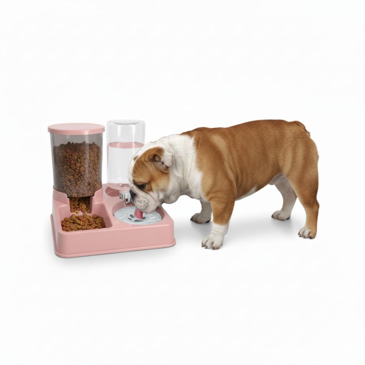 COMEDERO Y BEBEDERO PARA MASCOTAS 2 EN 1 CON DOBLE DISPENSADOR AGUA Y COMIDA PERROS GATOS TAMAÑO M - 2