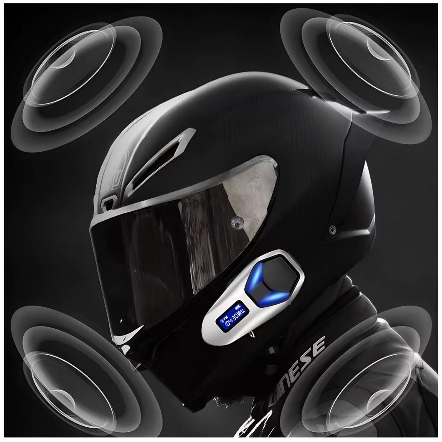 AUDÍFONOS BLUETOOTH PARA MOTO K12 CON MICRÓFONO AURICULAR CASCO FM RADIO - 1