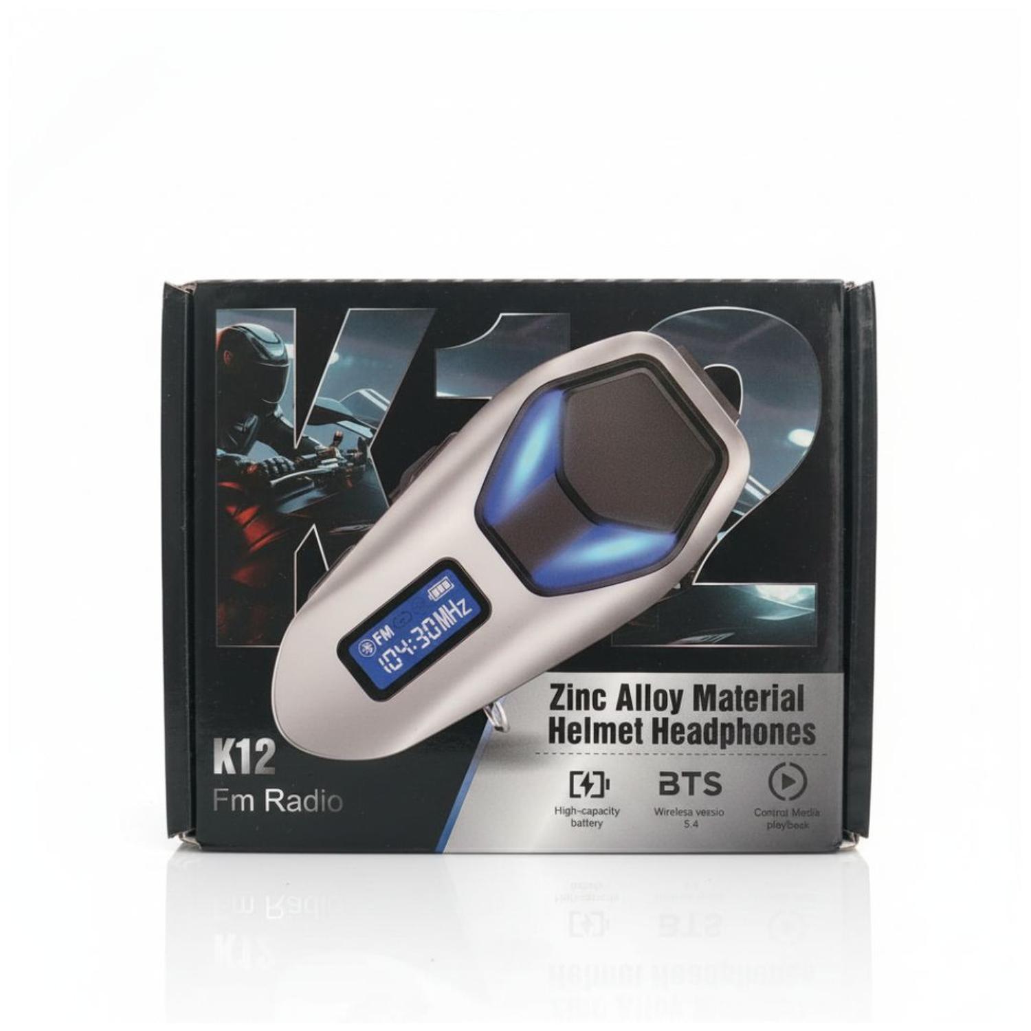 AUDÍFONOS BLUETOOTH PARA MOTO K12 CON MICRÓFONO AURICULAR CASCO FM RADIO - 3
