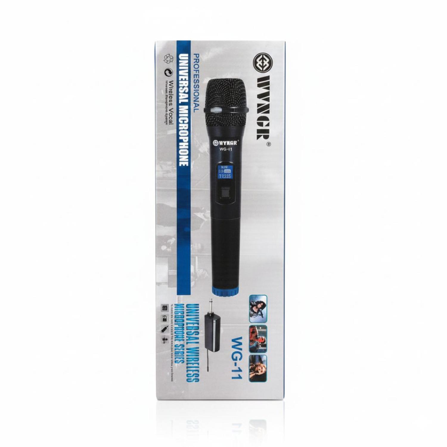 PACK MICRÓFONO INALÁMBRICO UHF RECARGABLE WG-11 KARAOKE CON PANTALLA DIGITAL - 8