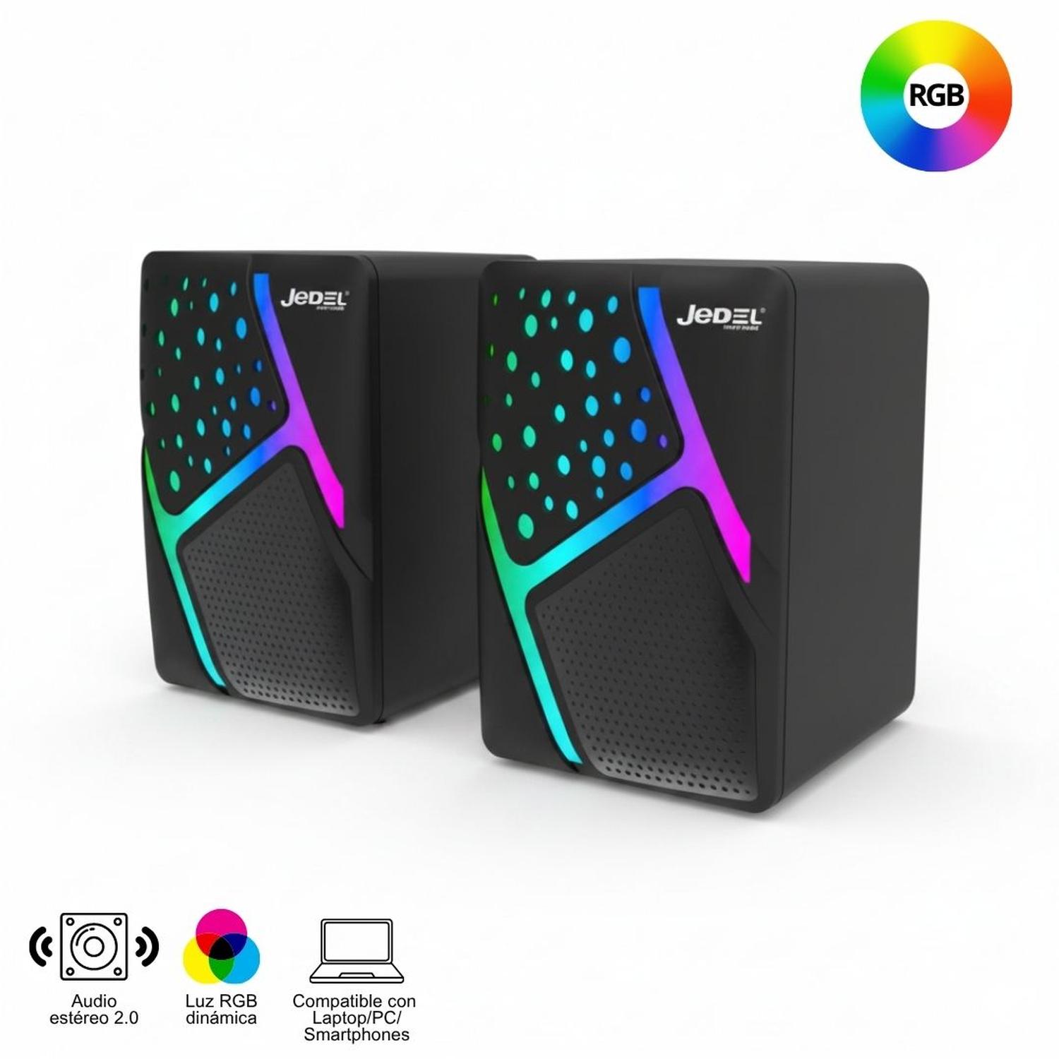 PARLANTES X2 PORTÁTIL S-527 PARA PC LAPTOP GAMER RGB 2.0 - 1